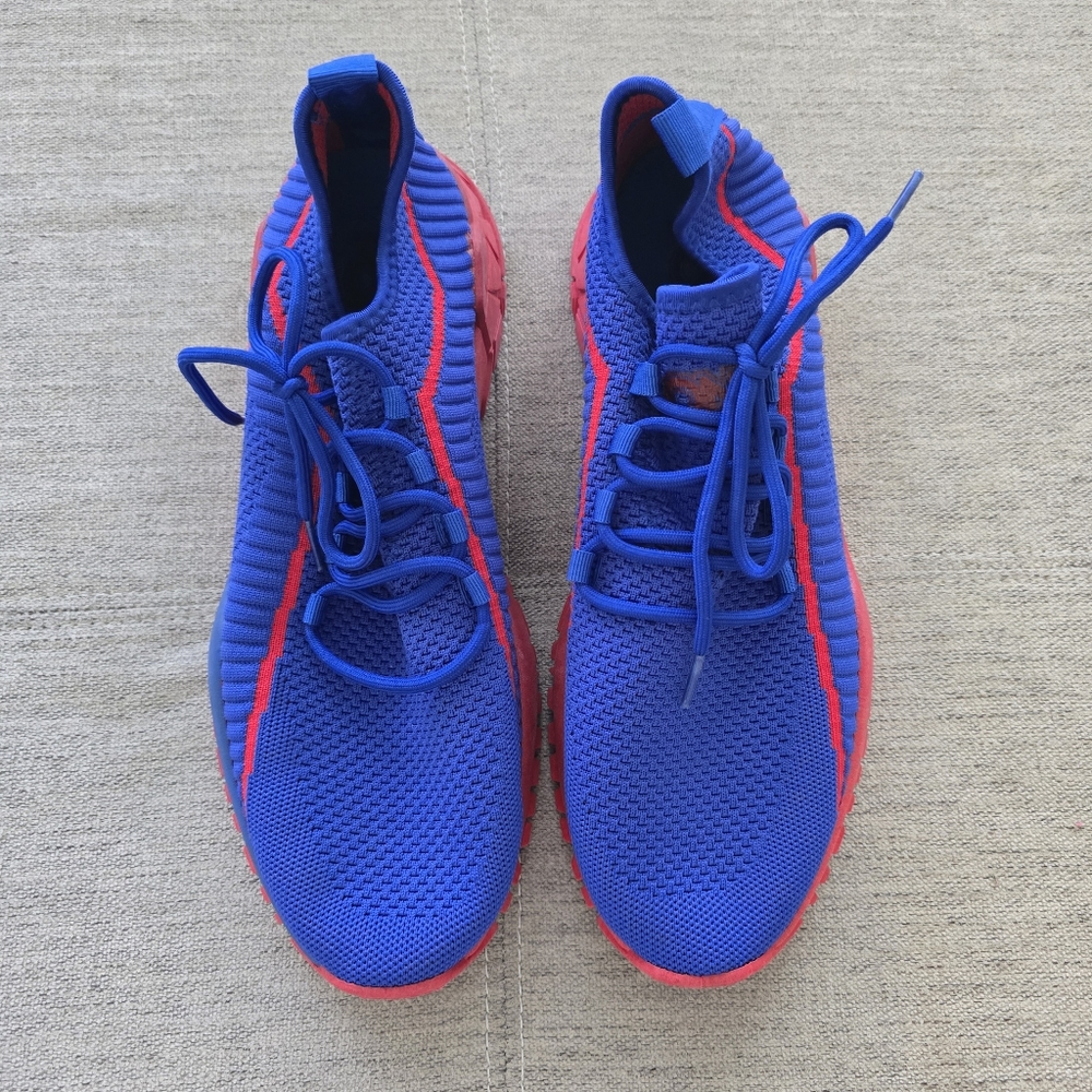 Pony Men's Sock Fit Blue and Red Athletic Sneakers Sz 12